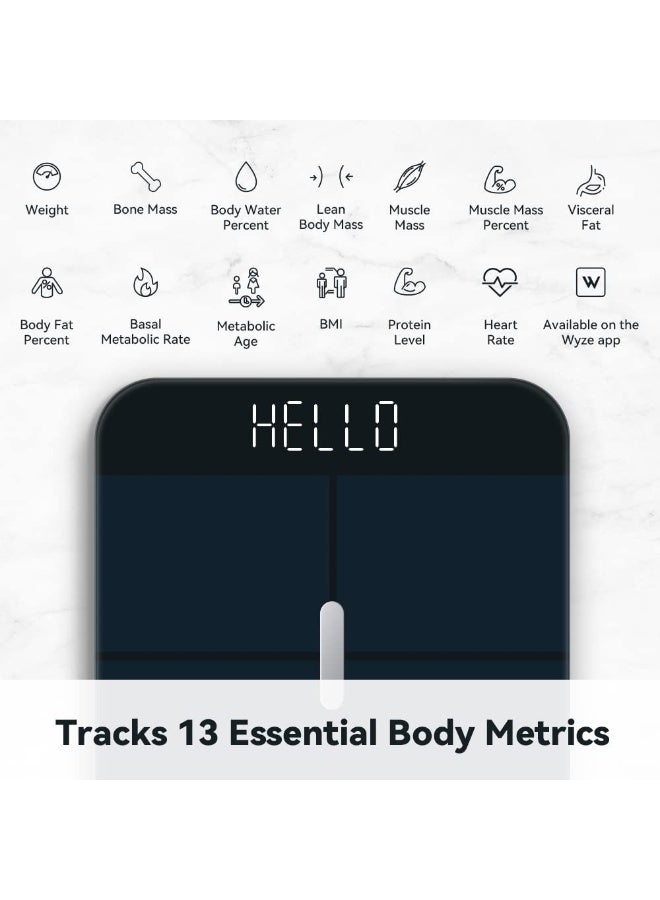 WYZE Smart Scale X for Body Weight, Digital Bathroom Scale for BMI, Body Fat, Water and Muscle, Heart Rate Monitor, Body Composition Analyzer for People, Baby, Pet, 400 lb, Blue - Image 3