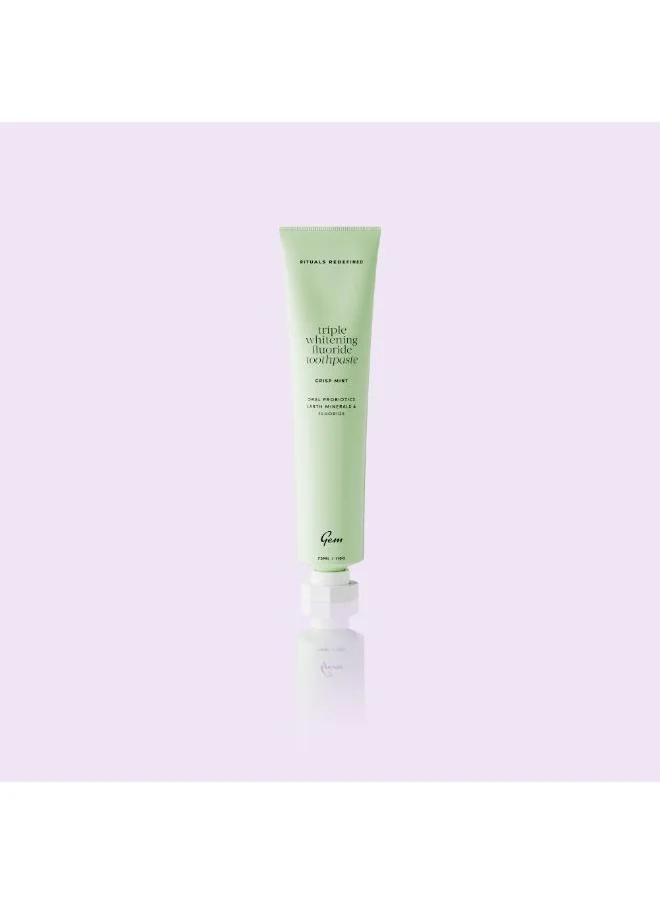 جم Gem Triple Whitening Toothpaste Fluoride Mint 100G