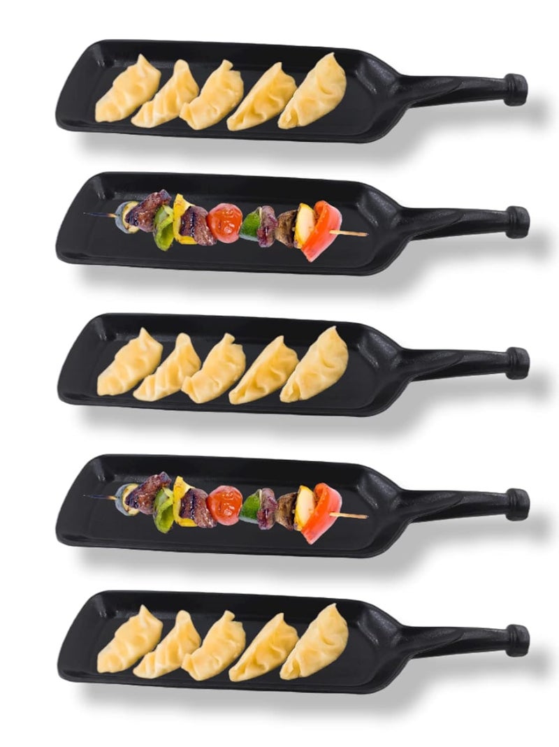 ECOSPIT CONTAINER Ecospit Melamine Bat Shape Snacks and Sweets Serving PlatterTray for Home Hotel Restaurant Kitchen Matt Black Pack of 06 - Image 1