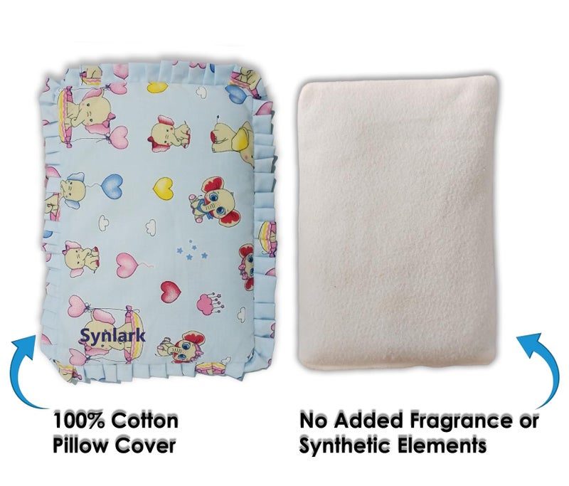 Synlark® Baby Mustard Seeds Pillow for Newborn Baby-Round Head Shaping Baby Pillow, Neck Support Pillow, Gifting 0-12 Months (Sky-Blue) - Image 4