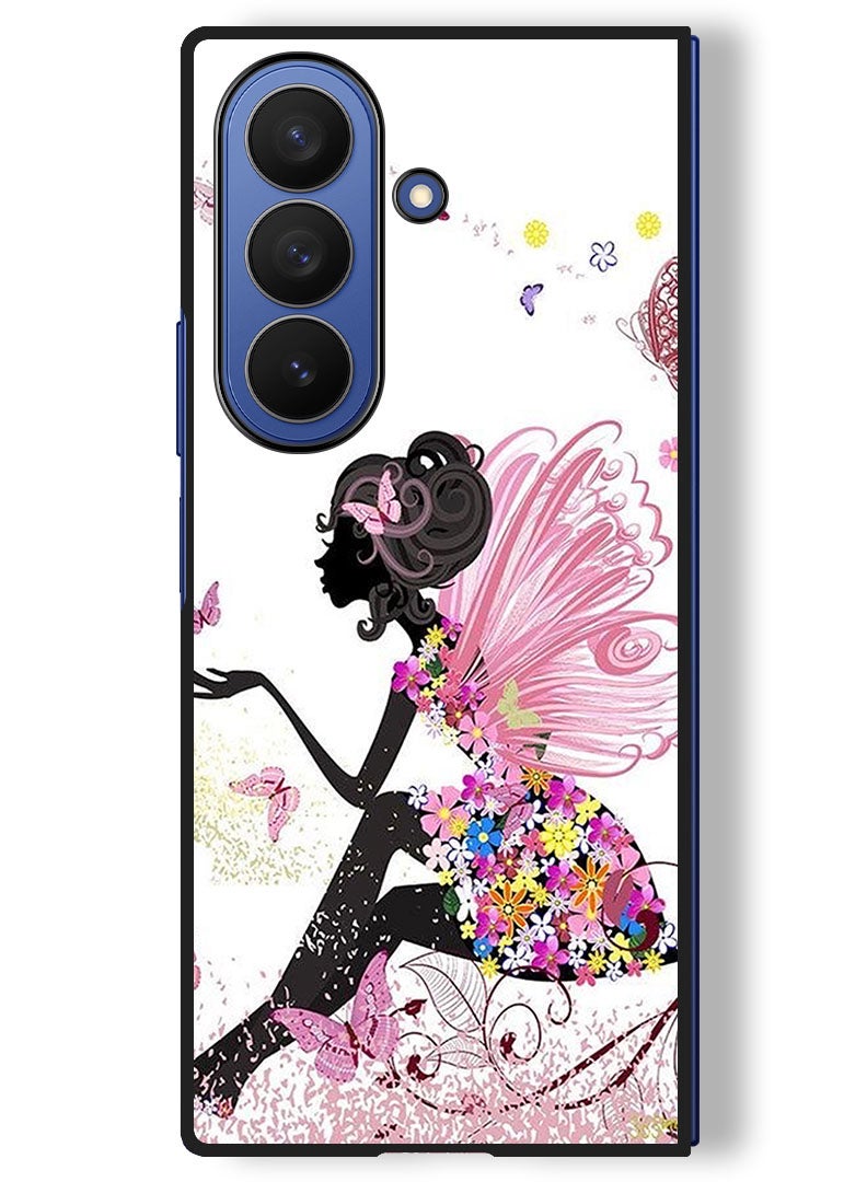 Theodor Case Compatible with Samsung Galaxy Z Fold 7 - 8 Inch Protection Shockproof Bumper Cover Butterfly Girl - Image 1
