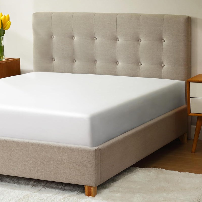 MICROPUFF Micropuff Twin Fitted Sheet with Anti-Slip Anchors for Snug Fit - Soft and Comfortable Fabric - Easy to Wash and Fade Resistant - Breatheable and Allergy Free Fitted Sheet  - Image 1