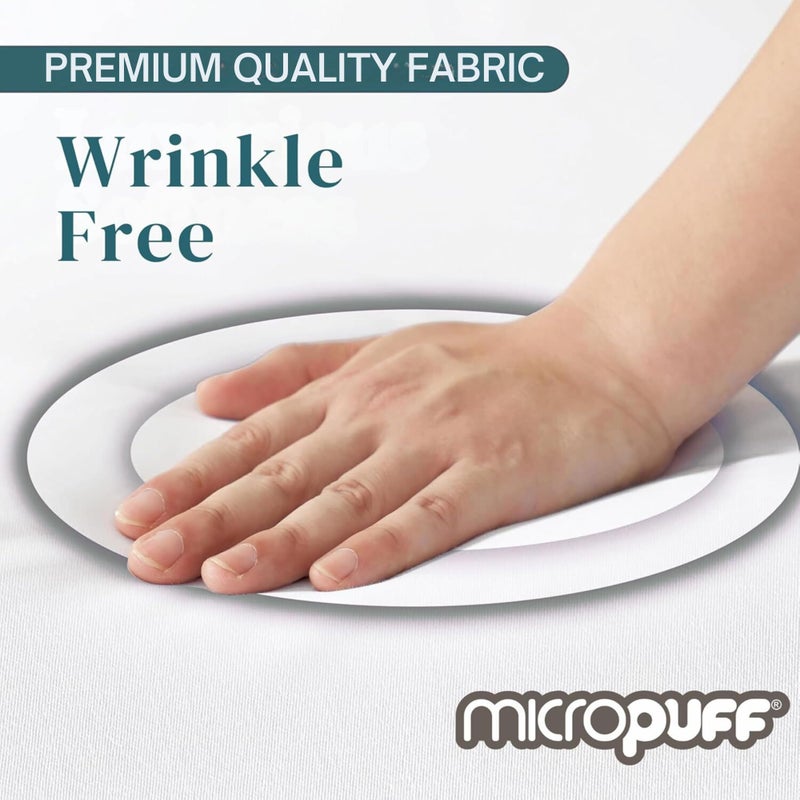 MICROPUFF Micropuff Twin Fitted Sheet with Anti-Slip Anchors for Snug Fit - Soft and Comfortable Fabric - Easy to Wash and Fade Resistant - Breatheable and Allergy Free Fitted Sheet  - Image 5