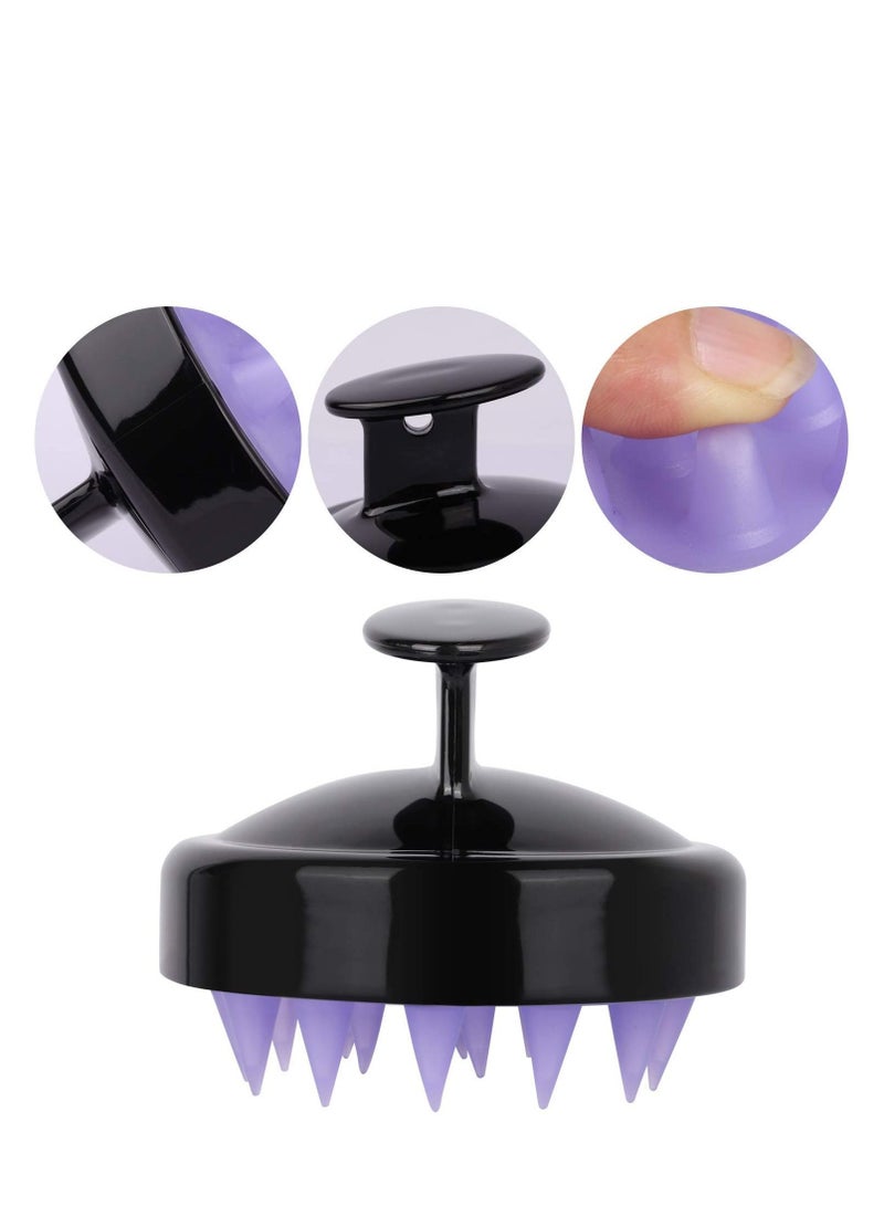 كاست ويف 4 قطع فروة الرأس مدلك الشعر الشامبو فرش غسل الشعر فرشاة سيليكون وغسيل الشعر فروة الرأس فرشاة مقشر - Image 3