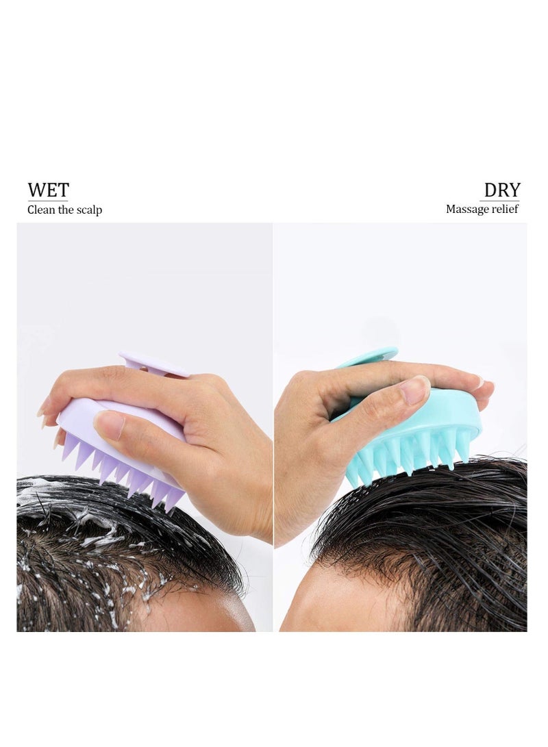 كاست ويف 4 قطع فروة الرأس مدلك الشعر الشامبو فرش غسل الشعر فرشاة سيليكون وغسيل الشعر فروة الرأس فرشاة مقشر - Image 2