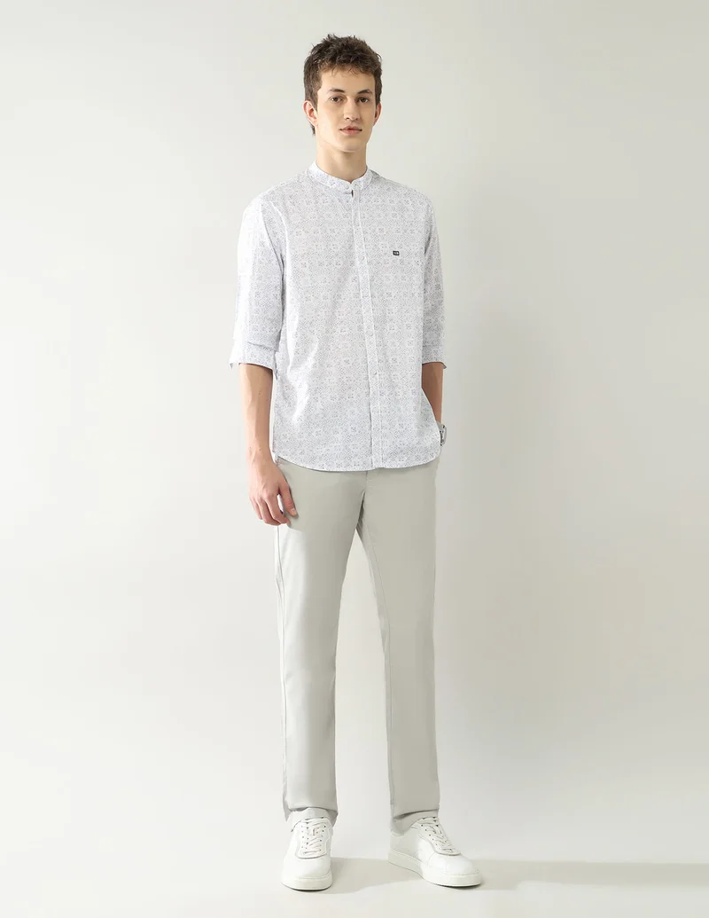 Arrow Light Grey Slim Fit All Over Printed Shirt for Men | Best Price UAE