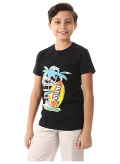 Andora Basic Round Neck Short Sleeves T-Shirt For Boys_Black  - Image 4