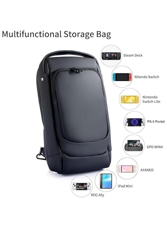 HOOKOR Trave Bag for Steam Deck Nintendo Switch OLED/Playstation Portal/Legion Go/Lite/ASUS ROG Ally, Double-layer Carrying Case Leather Backpack for Game Console  - Image 3