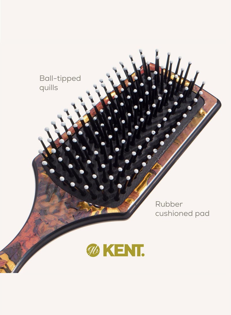 KENT LPB2 Small Floral Cushioned Paddle Hair Brush - Detangling and Smoothing Brush for All Hair Types - Image 5