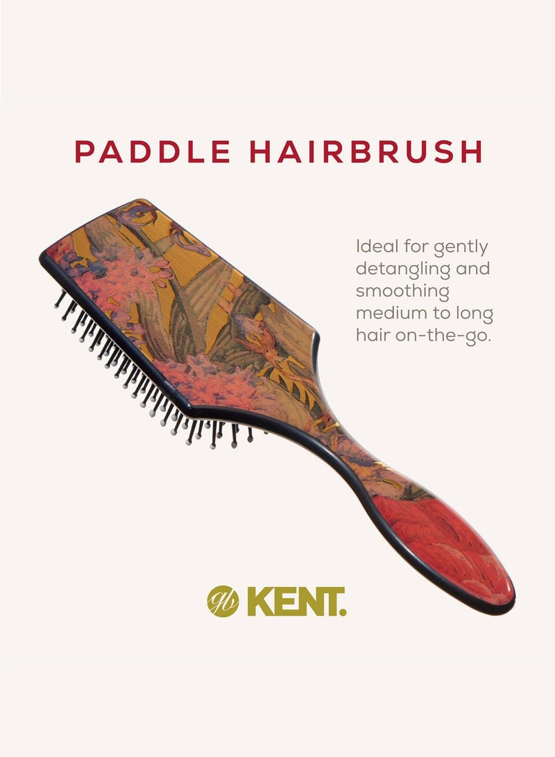 KENT LPB2 Small Floral Cushioned Paddle Hair Brush - Detangling and Smoothing Brush for All Hair Types - Image 3