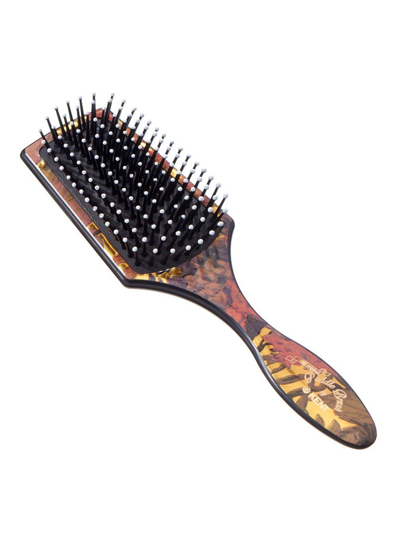 KENT LPB2 Small Floral Cushioned Paddle Hair Brush - Detangling and Smoothing Brush for All Hair Types - Image 1