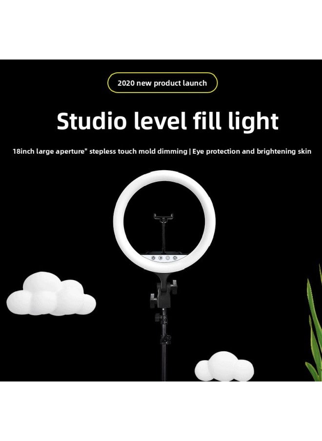 ماركة غير محددة - 18 بوصة صافي ضوء أحمر حي ملء الضوء الثرثرة مرساة قوس LED حلقة ضوء التصوير الجمال ضوء اللون: مجموعة + 18 بوصة مصباح - Image 1