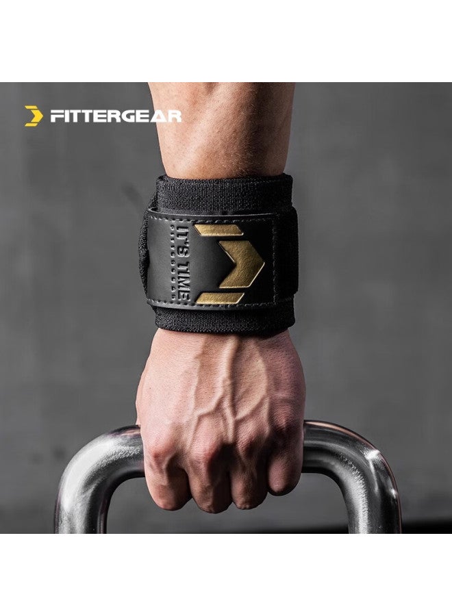 Fittergear Fitness Wrist Support For Men, Bench Press Wrist Guard, Weightlifting Strength Training Anti-sprain Sports Bandage, Black And Gold, One Pair - Image 3