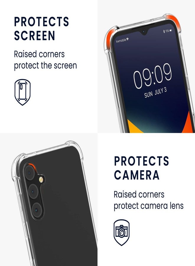 كي دابليو موبايل جراب كروسبودي من kwmobile متوافق مع هاتف سامسونج جالاكسي A15 5G - غطاء هاتف شفاف من مادة TPU مع حزام حبل - أسود/شفاف - Image 3