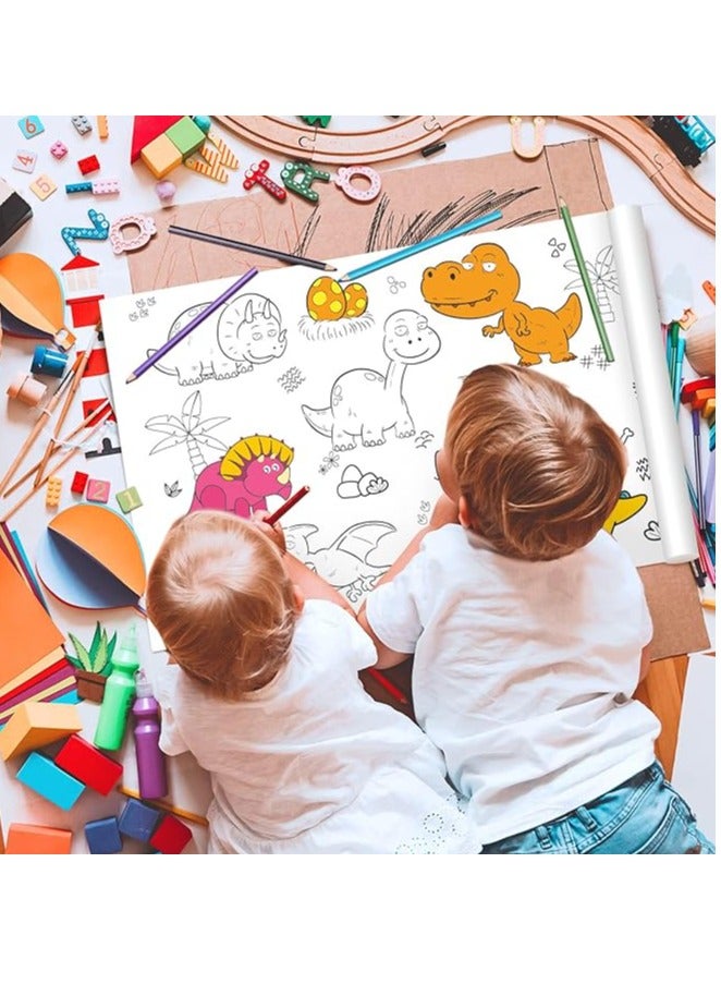 YPLUS,Coloring Paper Roll for Kids, Toddler Drawing Paper Roll, Squeaky Clean Sticky Wall Painting Stickers Set for Gift, 120 * 11.8 Inch Animal - Image 2