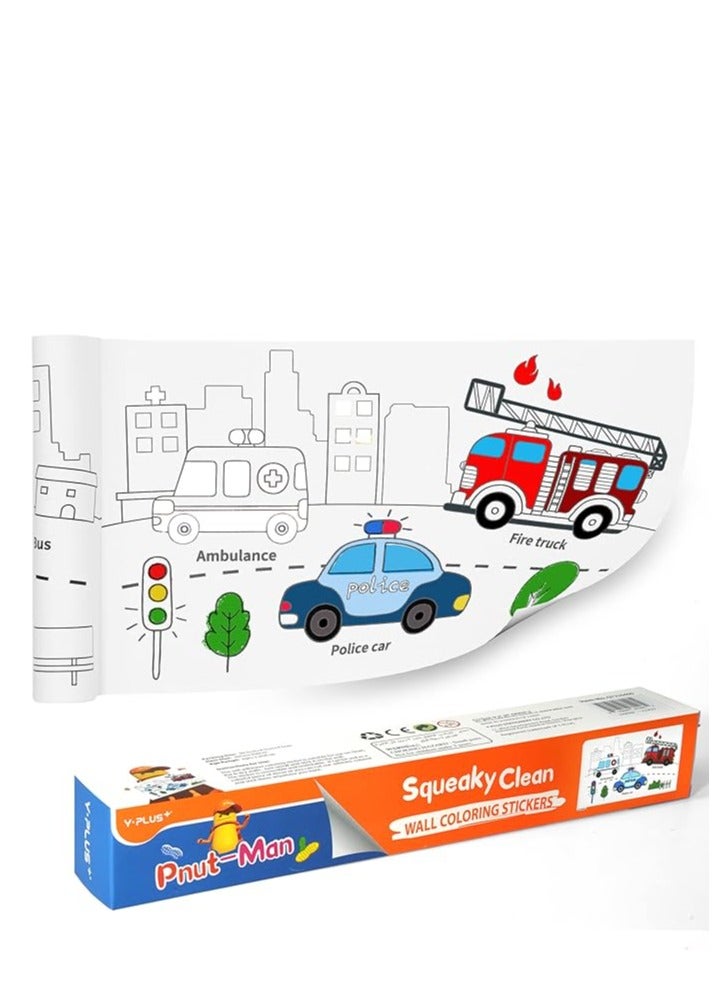 YPLUS,Coloring Paper Roll for Kids, Toddler Drawing Paper Roll, Squeaky Clean Sticky Wall Painting Stickers Set for Gift, 120 * 11.8 Inch Animal - Image 3