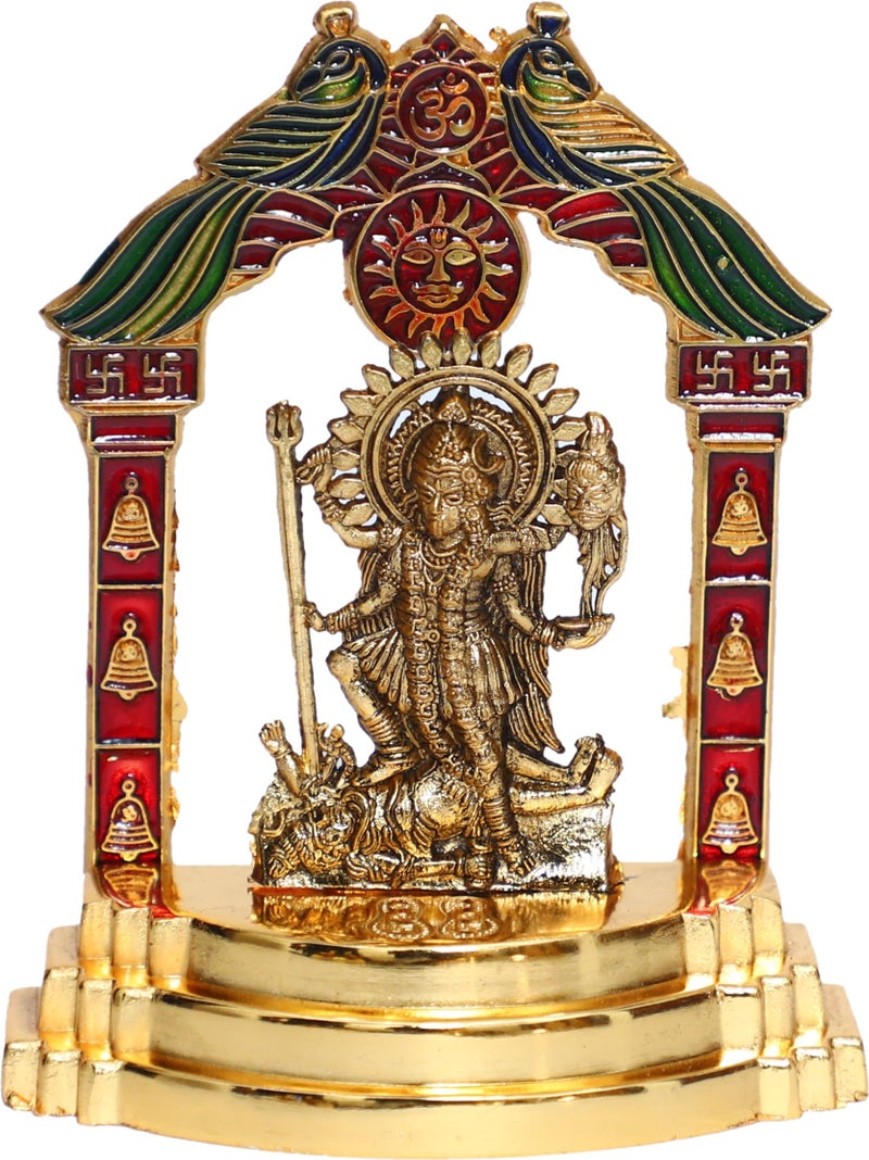CHHARIYA CRAFTS Kali Maa Murti Durga Devi Maa Idol for Home and Office Decorative Showpiece - 10 cm (Metal, Gold) - Image 4