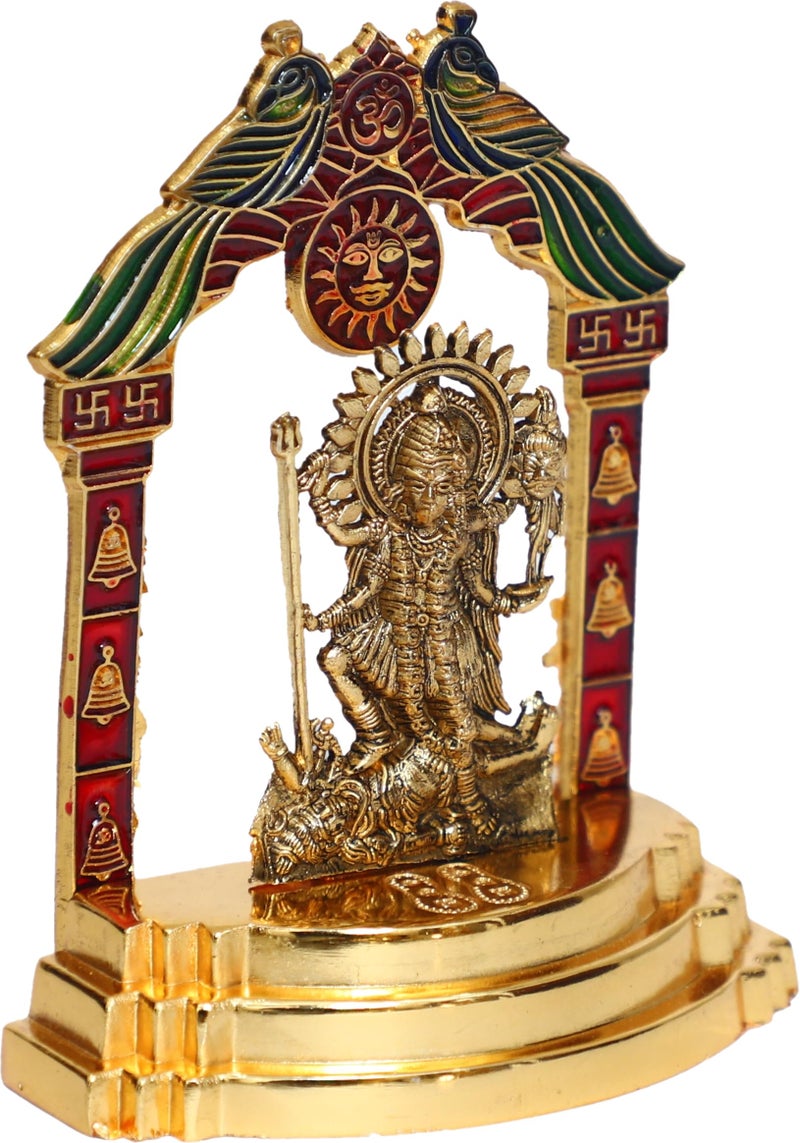 CHHARIYA CRAFTS Kali Maa Murti Durga Devi Maa Idol for Home and Office Decorative Showpiece - 10 cm (Metal, Gold) - Image 5