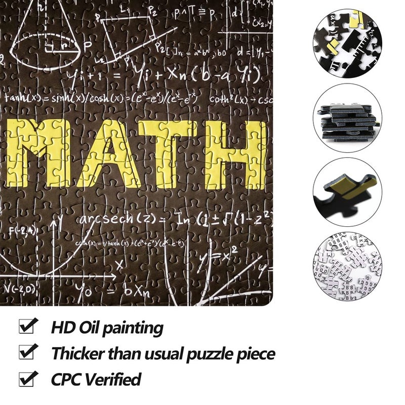 Bgraamiens Puzzle-Math-1000 Pieces Black Board Puzzle Hard Unique Black and White Puzzle - Image 4