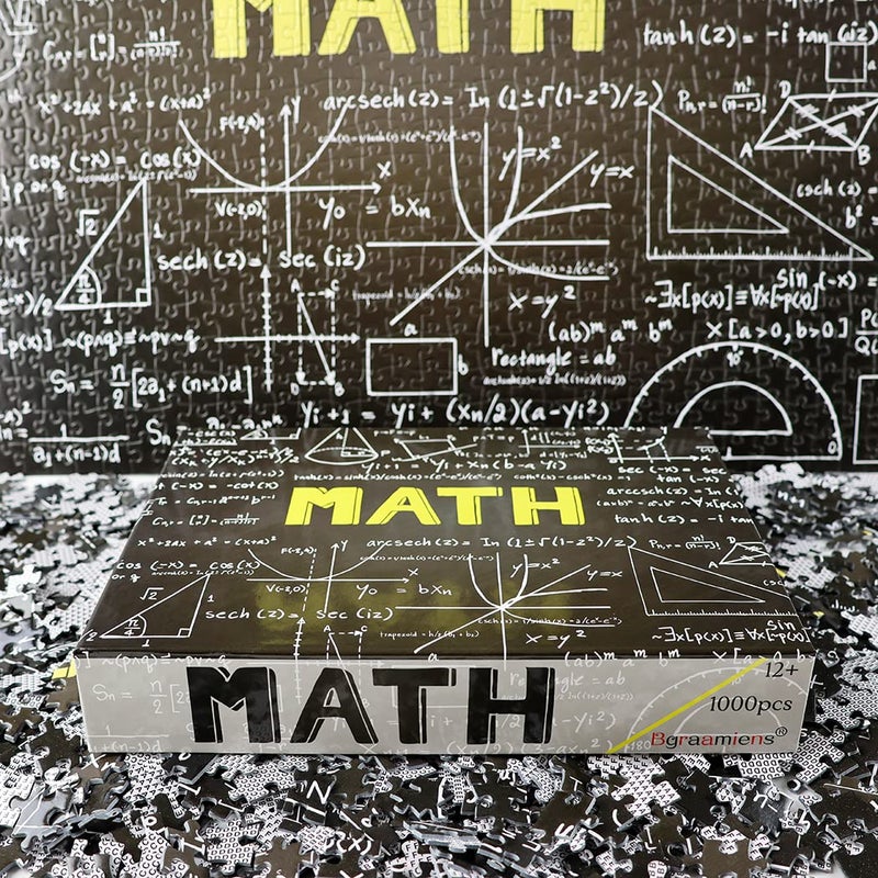Bgraamiens Puzzle-Math-1000 Pieces Black Board Puzzle Hard Unique Black and White Puzzle - Image 3