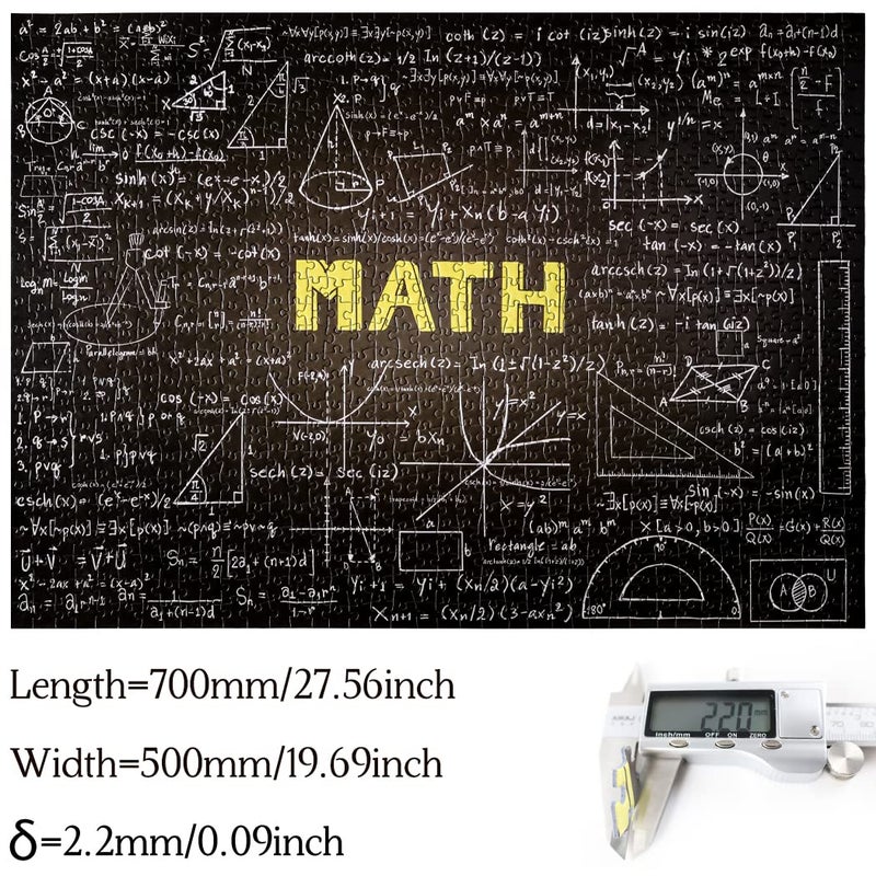 Bgraamiens Puzzle-Math-1000 Pieces Black Board Puzzle Hard Unique Black and White Puzzle - Image 5