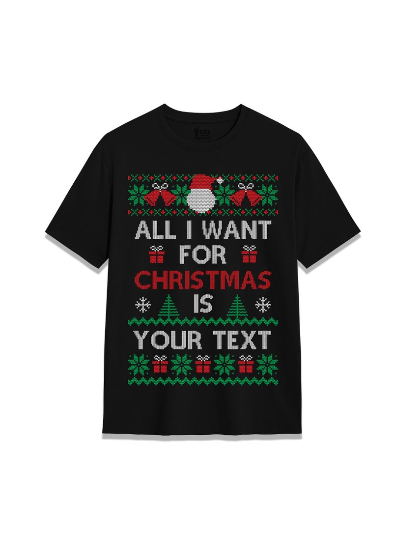 Yoo Street ALL I WANT FOR CHRISTMAS – FESTIVE HOLIDAY T-SHIRT FOR JOYFUL CELEBRATIONS