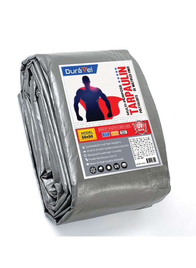Duravel Waterproof Ground Cover Tarpaulin Sheet - Multi-Purpose 12M x 12M - Image 1