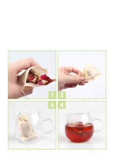SYOSI 100Pcs Disposable Tea Bags for Loose Leaf Tea, Empty Tea Bags for Loose Tea, 100% Natural Wood Pulp Paper Material, Unbleached Tea Filter Bags with Drawstring (7*9cm)  - Image 3