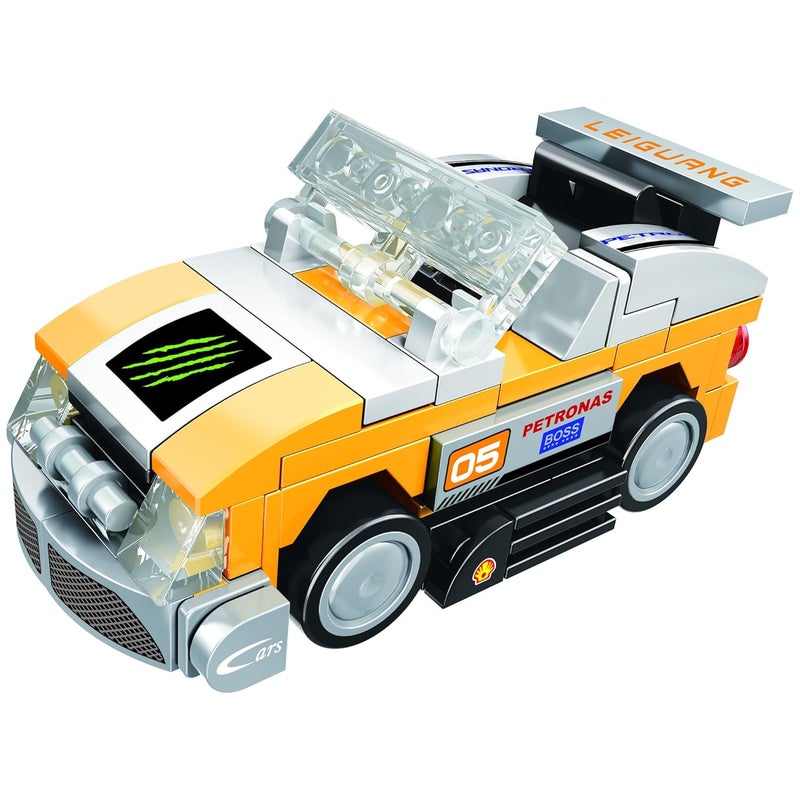 ThinkerPlace 8-in-1 Speed Racing Cars Lightning (96 Pieces) | Learn About Electric Vehicles | Building Block Set for Kids Age 6+ | STEM Educational Toy | Build, Collect & Create Big-Size Racing Car - Image 1