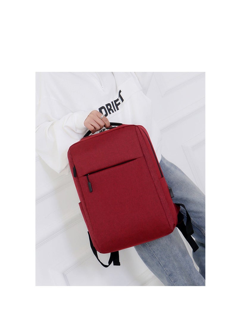 MIXDE - Outdoor Waterproof Bag，Anti Theft Slim Durable Computer Backpack with USB Charging Port Red - Image 1