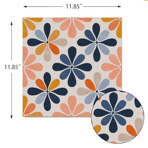 IOHEFY Peel and Stick Floor Tile 12x12 Retro Colorful Flower Pattern Self Adhesive Vinyl Flooring Stick On Tiles for Kitchen Bathroom Bedroom Living Room Home Decor - Image 4