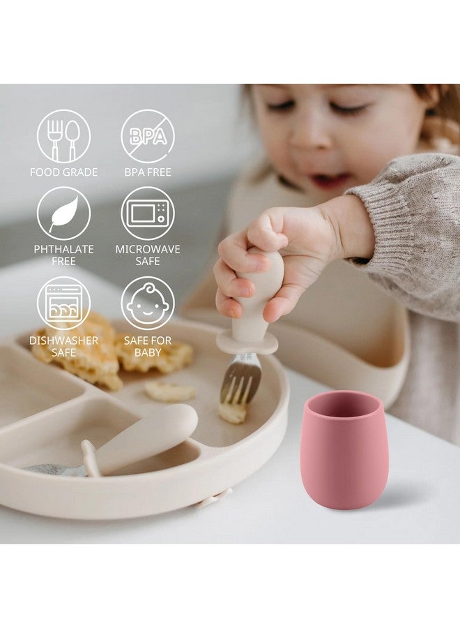 Mintlyfe Silicone Tiny Open Cups, Training Cups for Baby Led Weaning (Blush/Mauve) - Image 4
