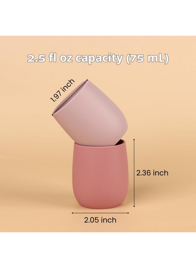Mintlyfe Silicone Tiny Open Cups, Training Cups for Baby Led Weaning (Blush/Mauve) - Image 3