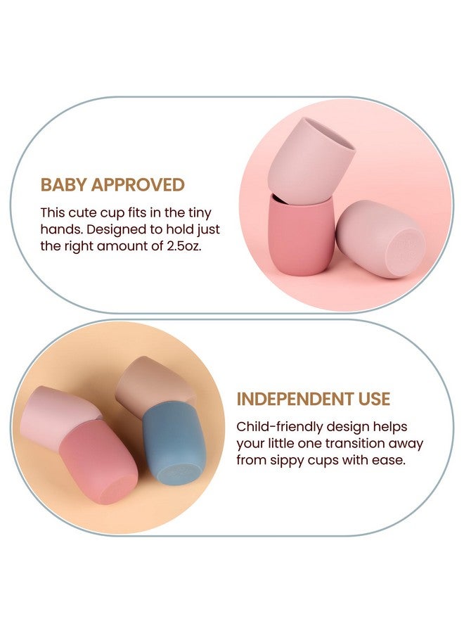 Mintlyfe Silicone Tiny Open Cups, Training Cups for Baby Led Weaning (Blush/Mauve) - Image 5