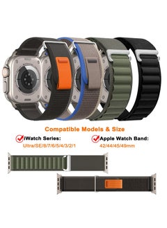 BORTONY 4 Pack Alpine Loop Compatible with Apple Watch Ultra Band 49mm Men Women Adjustable Sport Elastic Nylon Strap for iWatch Series Ultra/SE/8/7/6/5/4/3/2/1  - Image 2