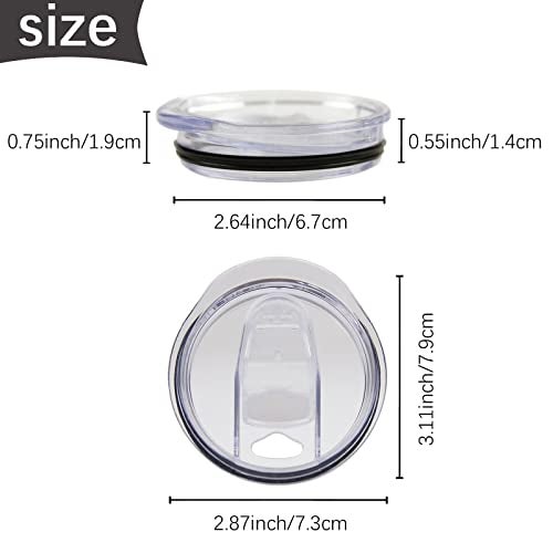 OKBA 6 Pack 20 oz Skinny Tumbler Replacement Lids Plastic Splash Covers tops for 20 oz coffee cup lids Clear Cup Covers for 2.64 Inch Mouth Tumbler Cooler - Image 2