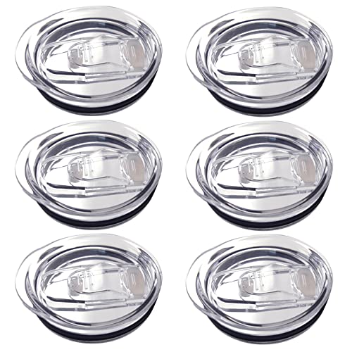 OKBA 6 Pack 20 oz Skinny Tumbler Replacement Lids Plastic Splash Covers tops for 20 oz coffee cup lids Clear Cup Covers for 2.64 Inch Mouth Tumbler Cooler - Image 1