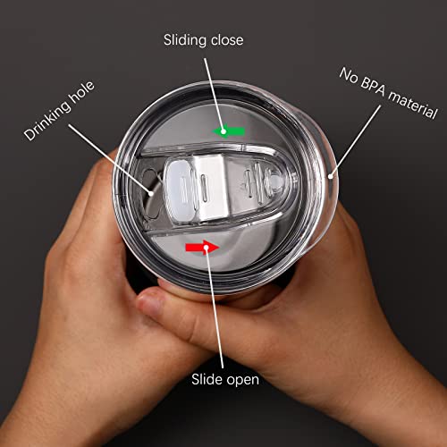 OKBA 6 Pack 20 oz Skinny Tumbler Replacement Lids Plastic Splash Covers tops for 20 oz coffee cup lids Clear Cup Covers for 2.64 Inch Mouth Tumbler Cooler - Image 4