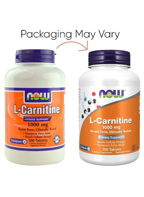 Now Foods L- Carnitine Tartrate - 100 Tablets | Best Price KSA