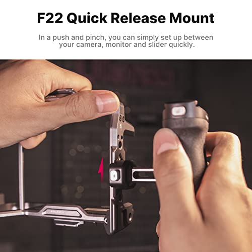 UURIG FALCAM F22 Quick Release Handle, Camera Side Handheld Grip Convert 1/4" Thread to F22 QR System, 22mm Aluminum Video Shooting Accessory Filmmaker Photographer You-Tuber Must Have - Image 2
