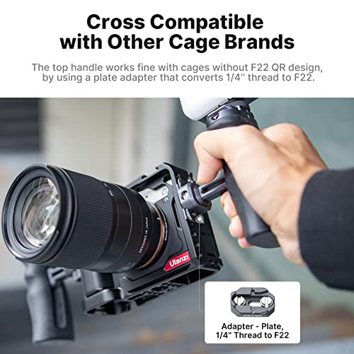 UURIG FALCAM F22 Quick Release Handle, Camera Side Handheld Grip Convert 1/4" Thread to F22 QR System, 22mm Aluminum Video Shooting Accessory Filmmaker Photographer You-Tuber Must Have - Image 3