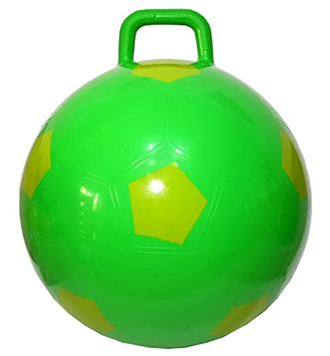 AppleRound Space Hopper with Pump in Soccer Ball Style 15in 38cm Diameter for Ages 36 Kangaroo Bouncer Hoppity Hippity Hopball Siton Bouncy Ball with Handle - Image 1