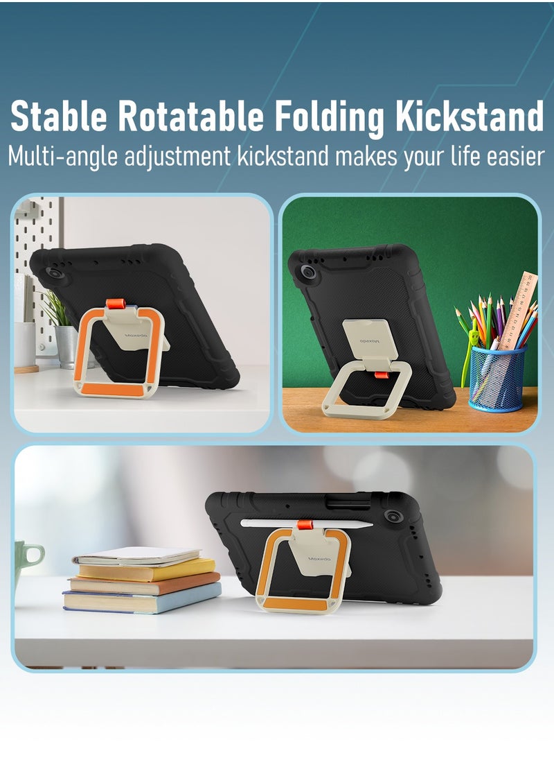 Moxedo Moxedo Rugged Protective EVA Foam Silicone Kids Case Cover, Shockproof Foldable 360 Rotatable Stand Handle Grip with Pencil Holder Compatible for Samsung Galaxy Tab A8 Case 10.5-inch (Black)  - Image 4
