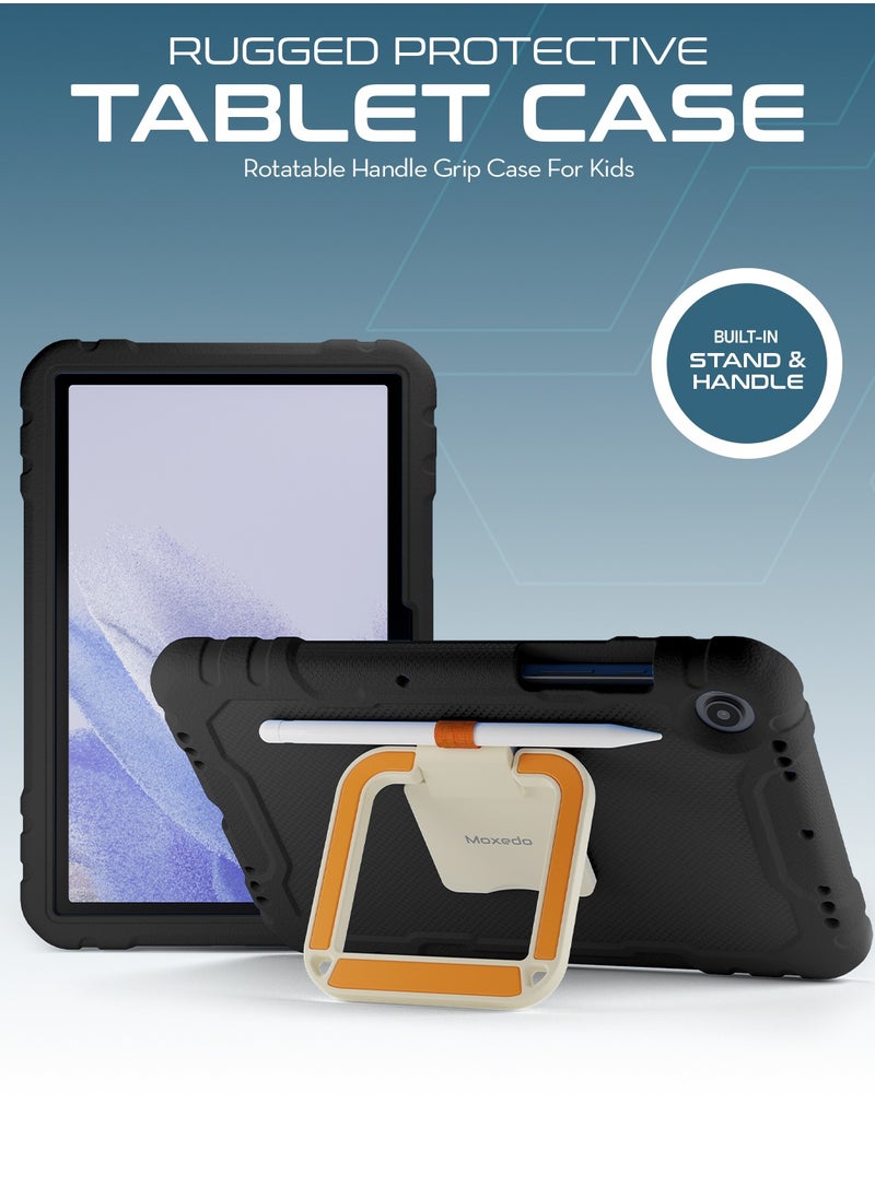 Moxedo - Moxedo Rugged Protective EVA Foam Silicone Kids Case Cover, Shockproof Foldable 360 Rotatable Stand Handle Grip with Pencil Holder Compatible for Samsung Galaxy Tab A8 Case 10.5-inch (Black) - Image 1
