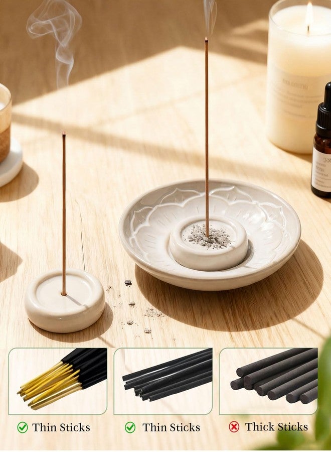 JUL WIND Palo Santo Holder Incense Burner for Sage, Ceramic Incense Holder for Sticks & Cones, 3-in-1 Chimney Burner with Detachable Lotus Stick Tray, Meditation Home Decor Gift - Image 5