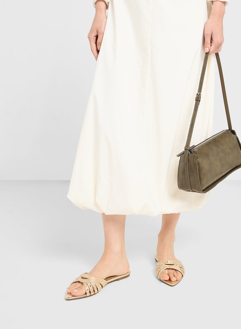 Ella Limited Edition Diamante Pointed Toe Flat Sandal  - Image 5