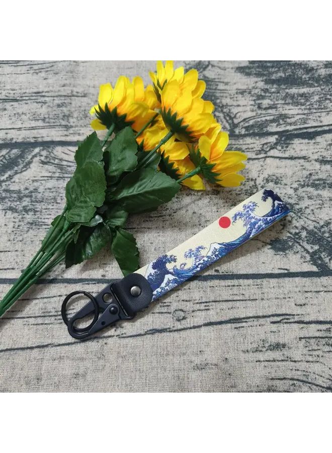 The Waves Ocean Wave Keychain Durable Polyester Anti Lost Wrist Strap For Cars Trucks Motorcycles - Image 3