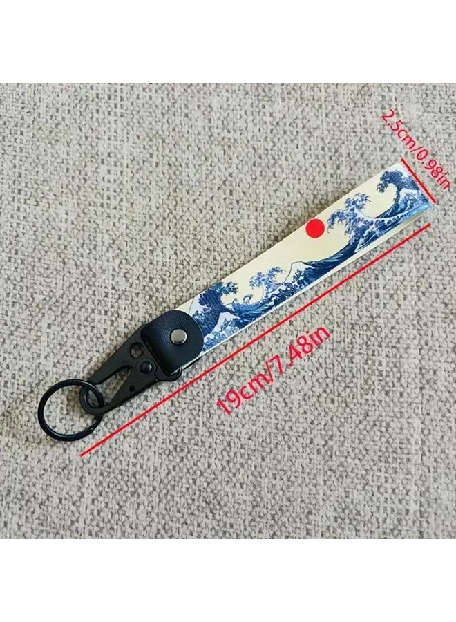 The Waves Ocean Wave Keychain Durable Polyester Anti Lost Wrist Strap For Cars Trucks Motorcycles - Image 2