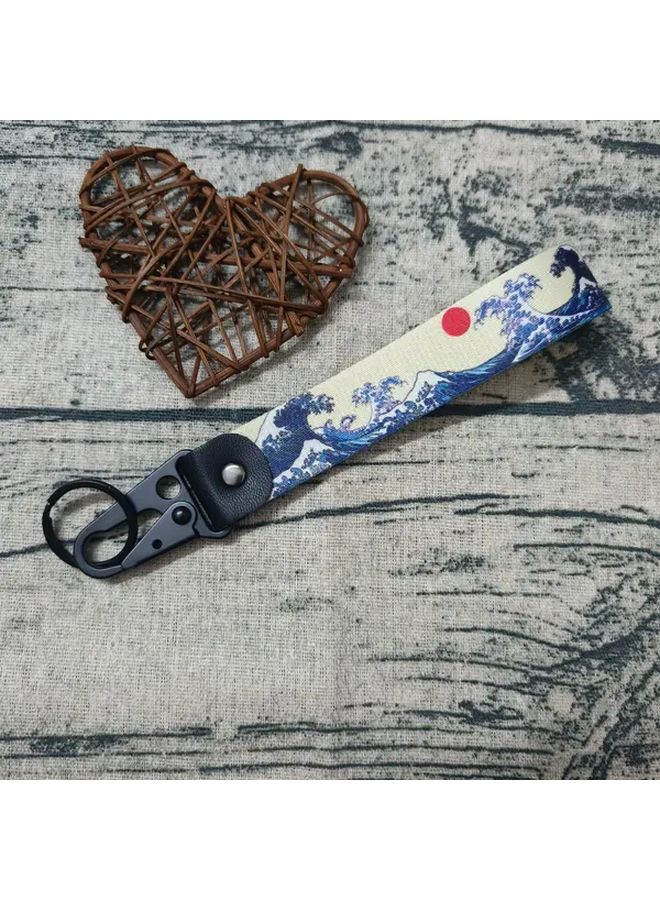 The Waves Ocean Wave Keychain Durable Polyester Anti Lost Wrist Strap For Cars Trucks Motorcycles - Image 4