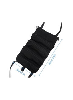 PROMASS promass Tool Roll Up Pouch, Tool Roll, 600D oxford fabric Multi-Purpose Wrench Roll Up Bag, Tool Roll Organizer, 5 Zipper Tool Pockets Electricians Tool Roll Pouch, Hanging Tool Zipper Carrier Tote  - Image 3